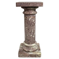 Rouge Marble Column Pedestal Stand