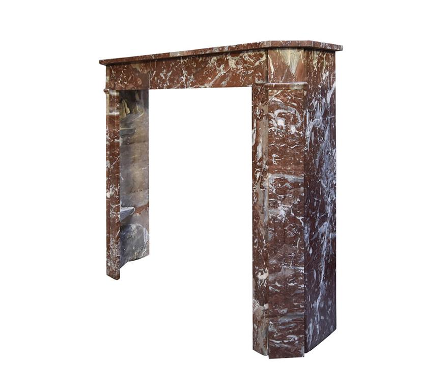 French Rouge marble fireplace mantel 19th Century For Sale