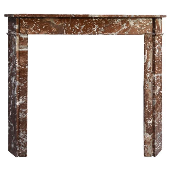 Rouge marble fireplace mantel 19th Century For Sale