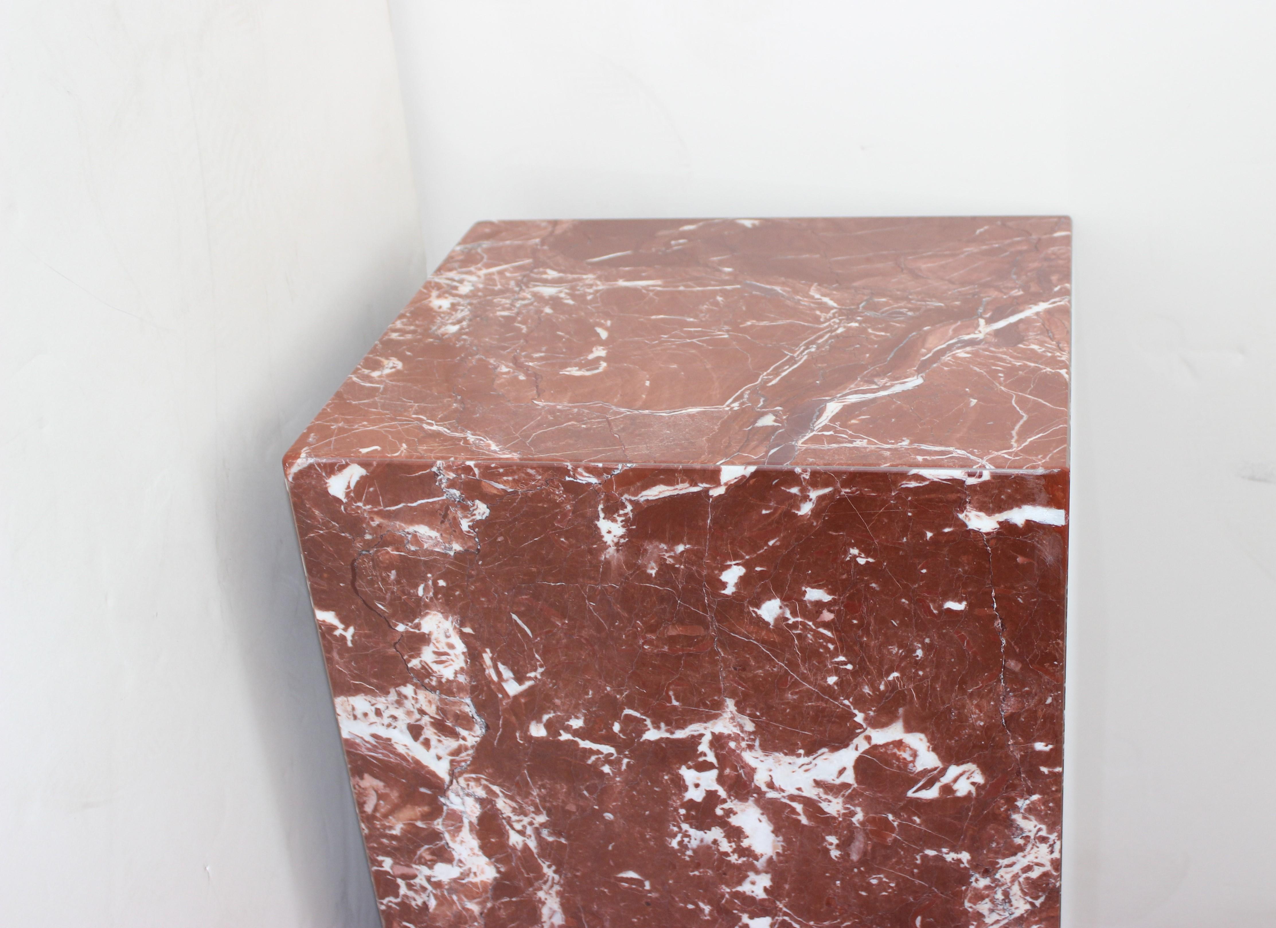 Modern Rouge Marble Pedestal