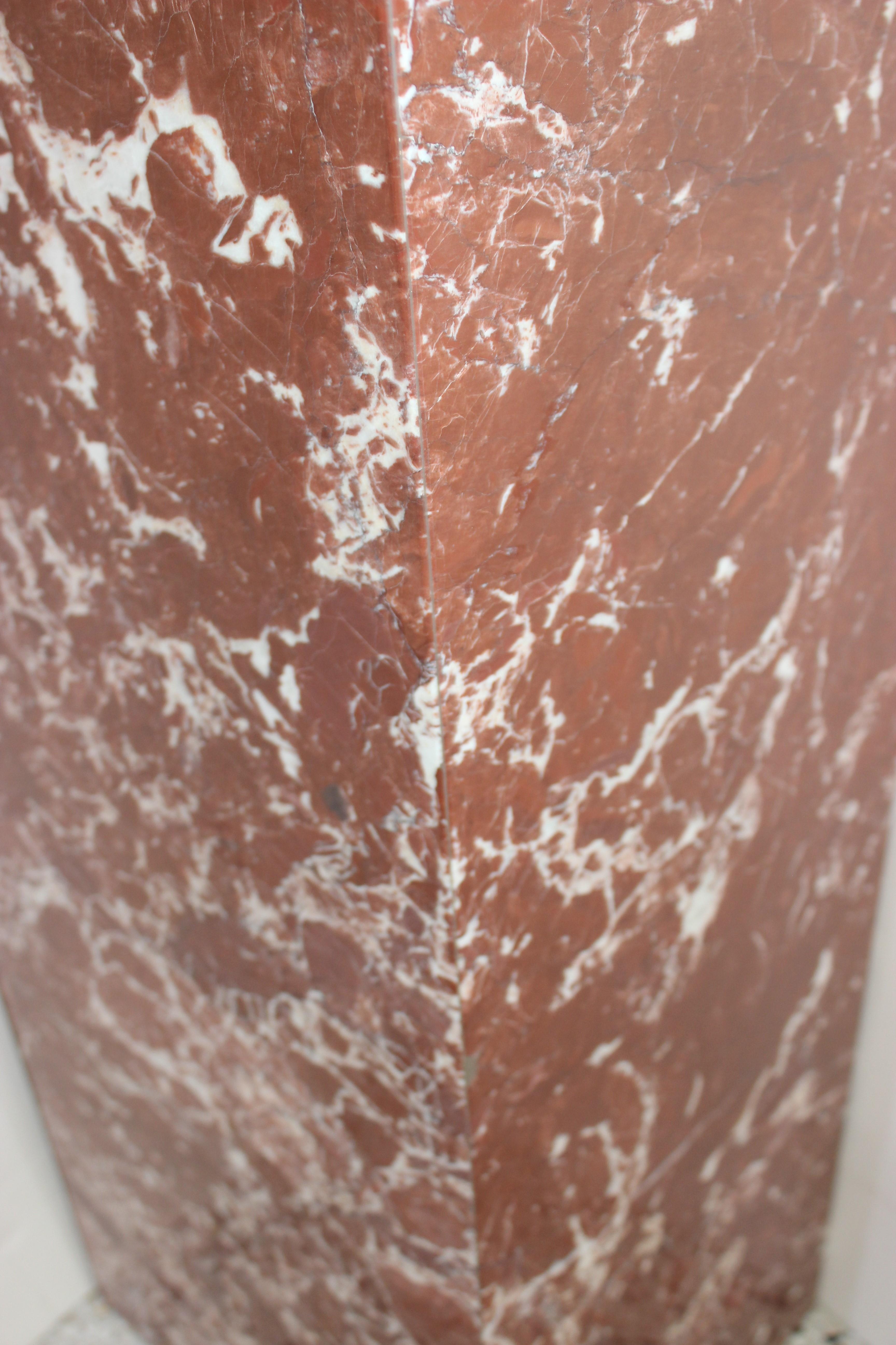 20th Century Rouge Marble Pedestal