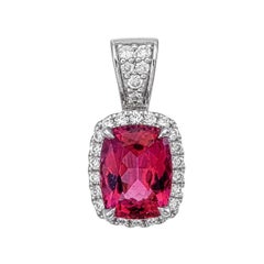 'Rouge Rambutan', a 1.17 Carat, Pink Tourmaline Diamond Pendant Set in PT950