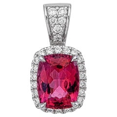 'Rouge Rambutan', a 1.17 Carat, Pink Tourmaline Diamond Pendant Set in PT950