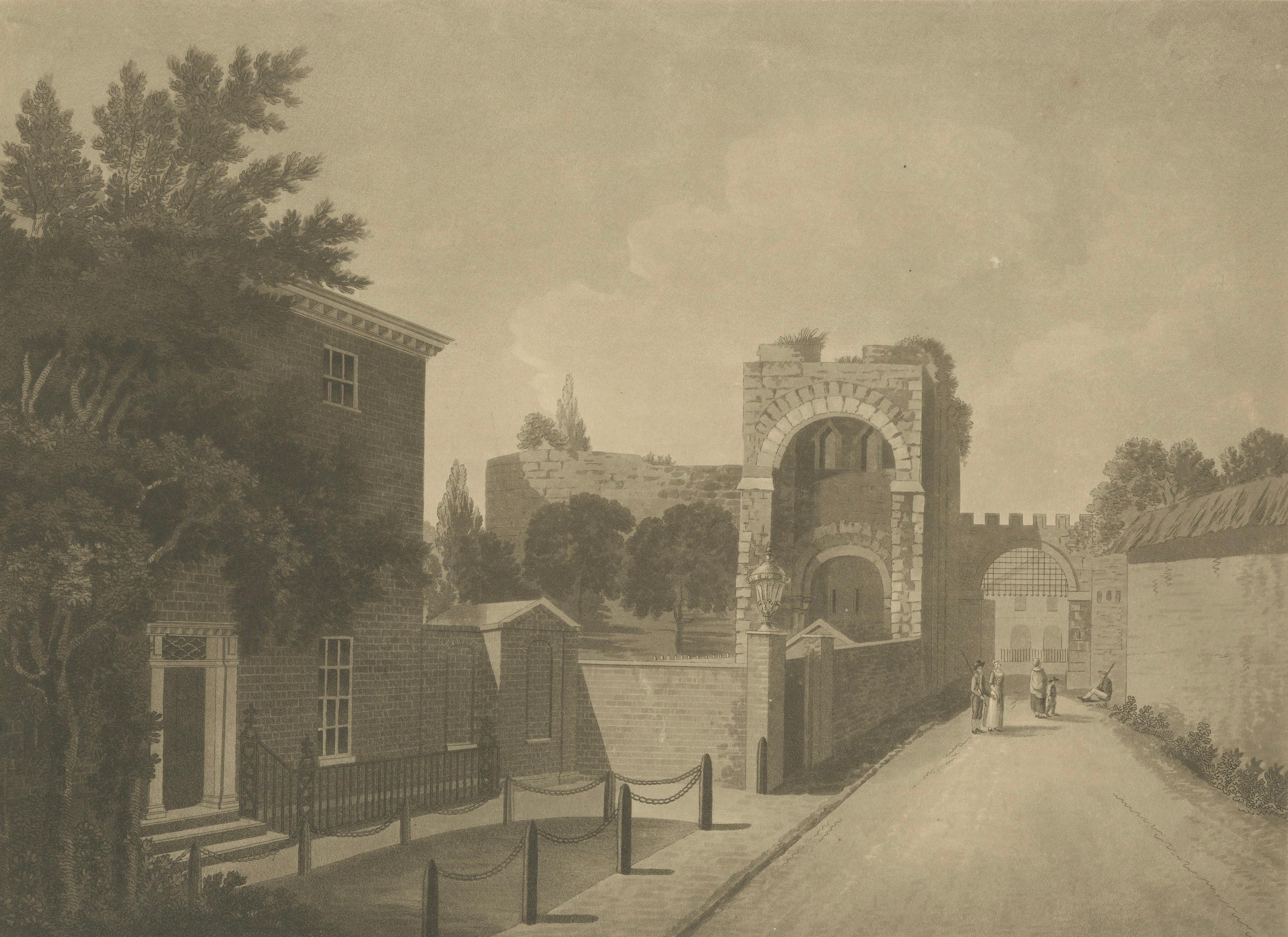 Rougemont Castle Exeter, Aquatint View, Jukes & Davey, 1794