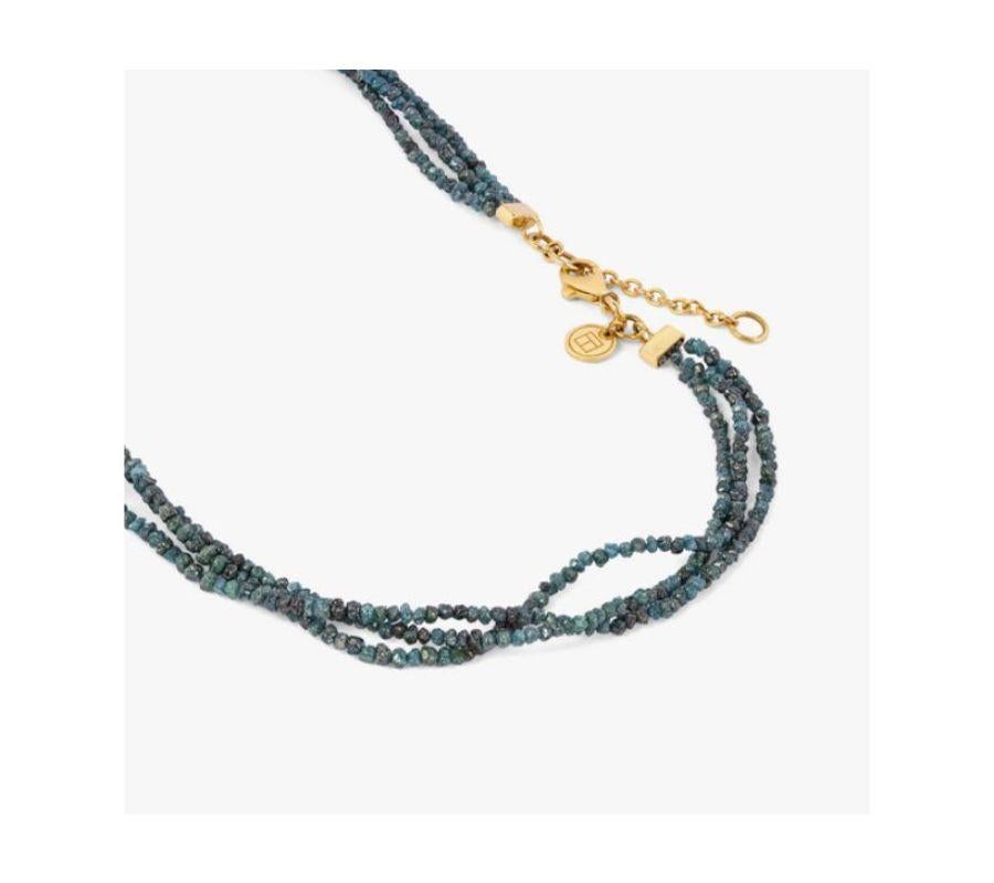Rough Blue Diamond Necklace with 18K Gold In New Condition For Sale In Fulham business exchange, London