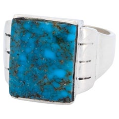 Rough Creek Turquoise Ring: Sterling Silver Design with Kingman Stone
