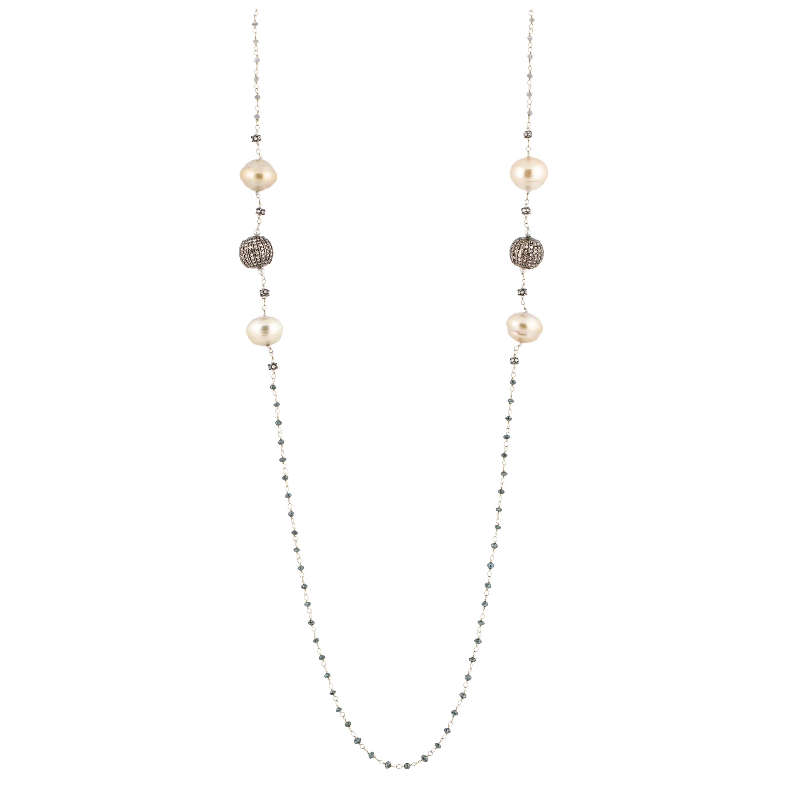 Cultured Pink Baroque Pearl Necklace with 18K Clasp For Sale at 1stDibs