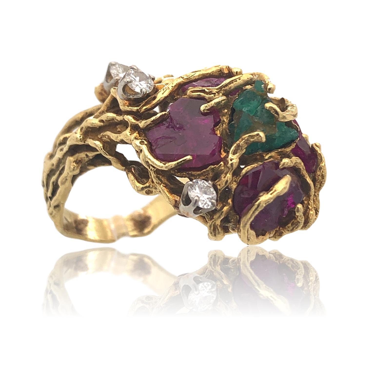 rough cut ruby ring