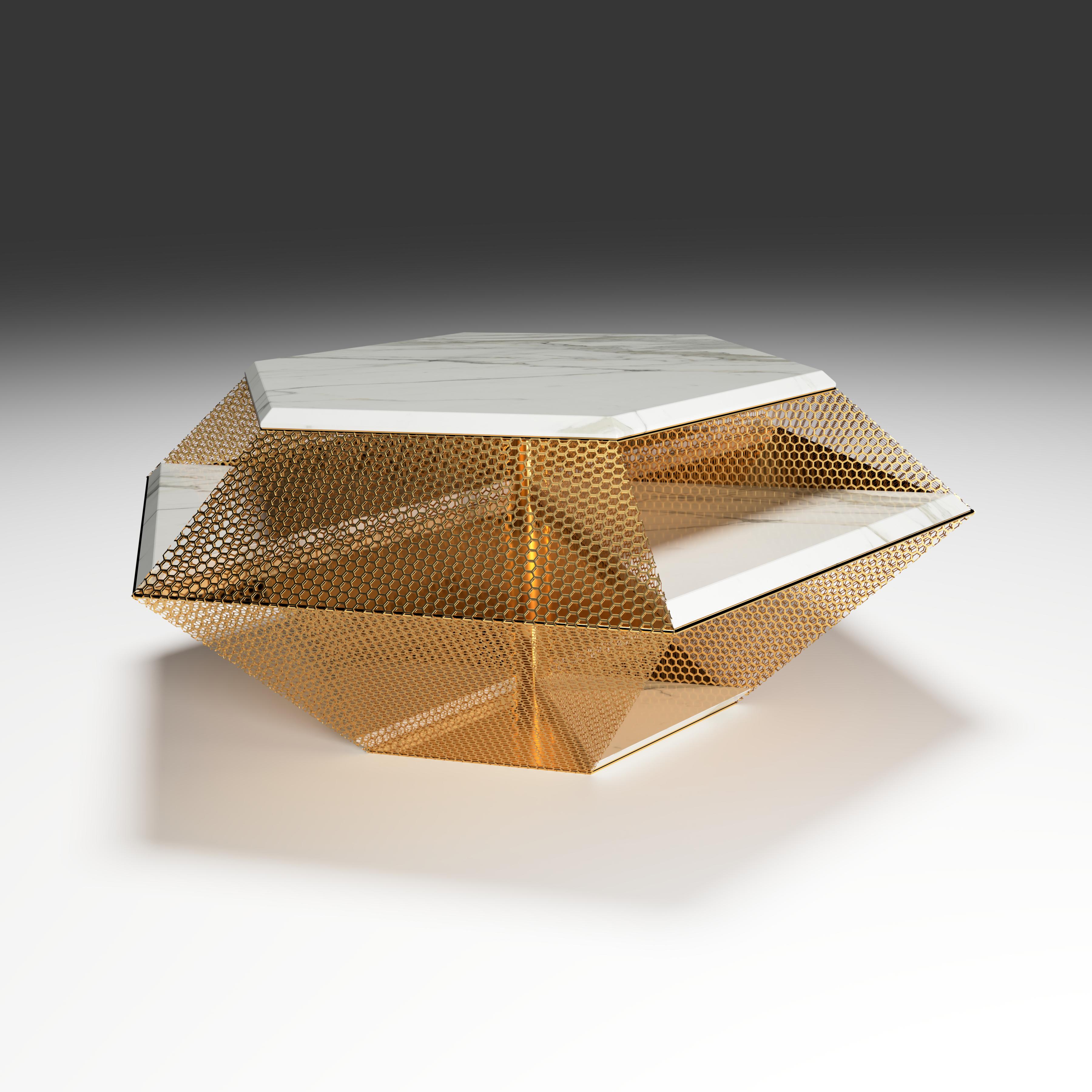 The rough diamond center table, 1 of 1 by Grzegorz Majka
Edition 1 of 1
Dimensions: 45.67 x 39.37 x 17.72 in
Materials: brass details. White Calcatta marble. 


The main inspiration to create this modern table, with a little touch of