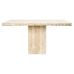 Late 20th Century Rough Edge Travertine Console Table