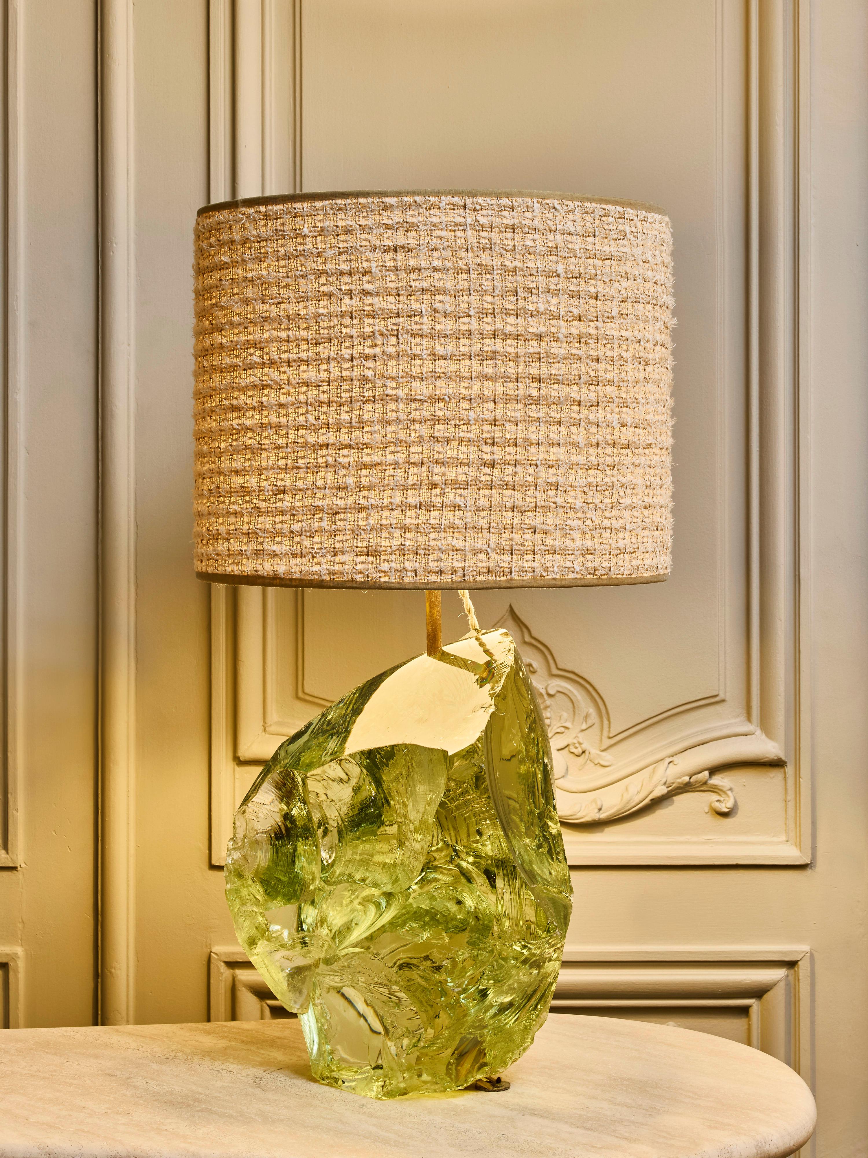 Rough Edges Large Glass Table Lamp In Good Condition For Sale In Saint-Ouen, IDF