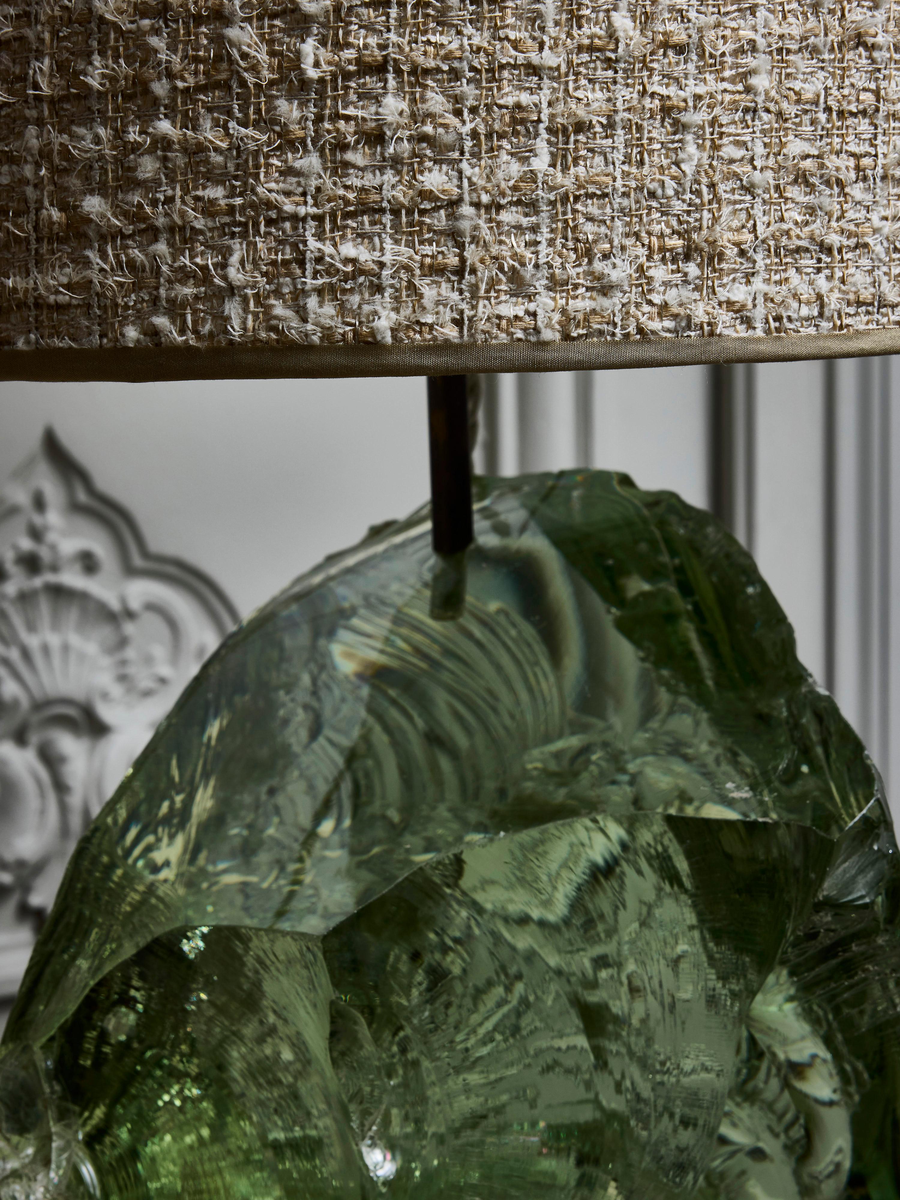 Late 20th Century Rough Edges Large Glass Table Lamp For Sale