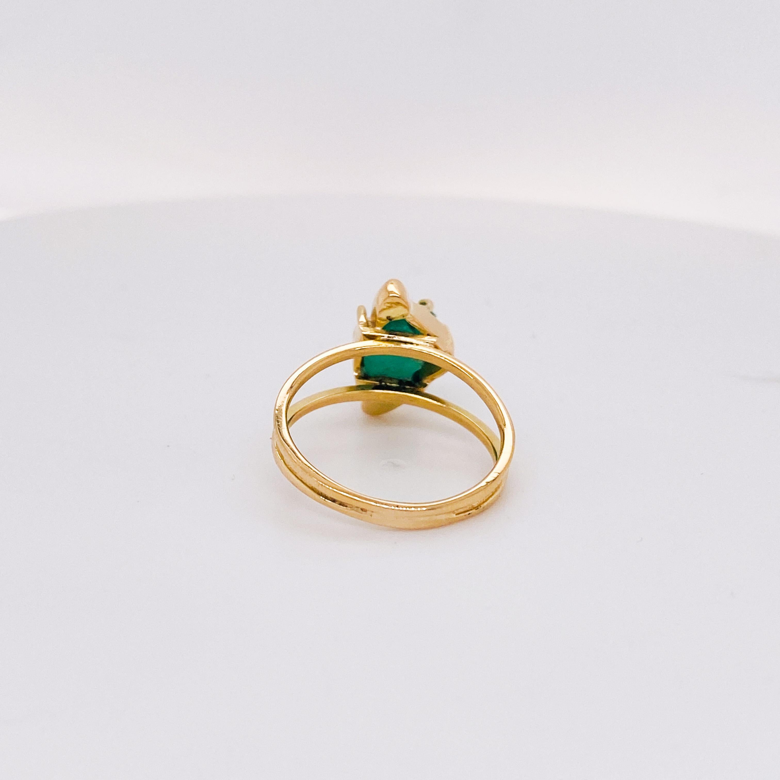 raw emerald ring