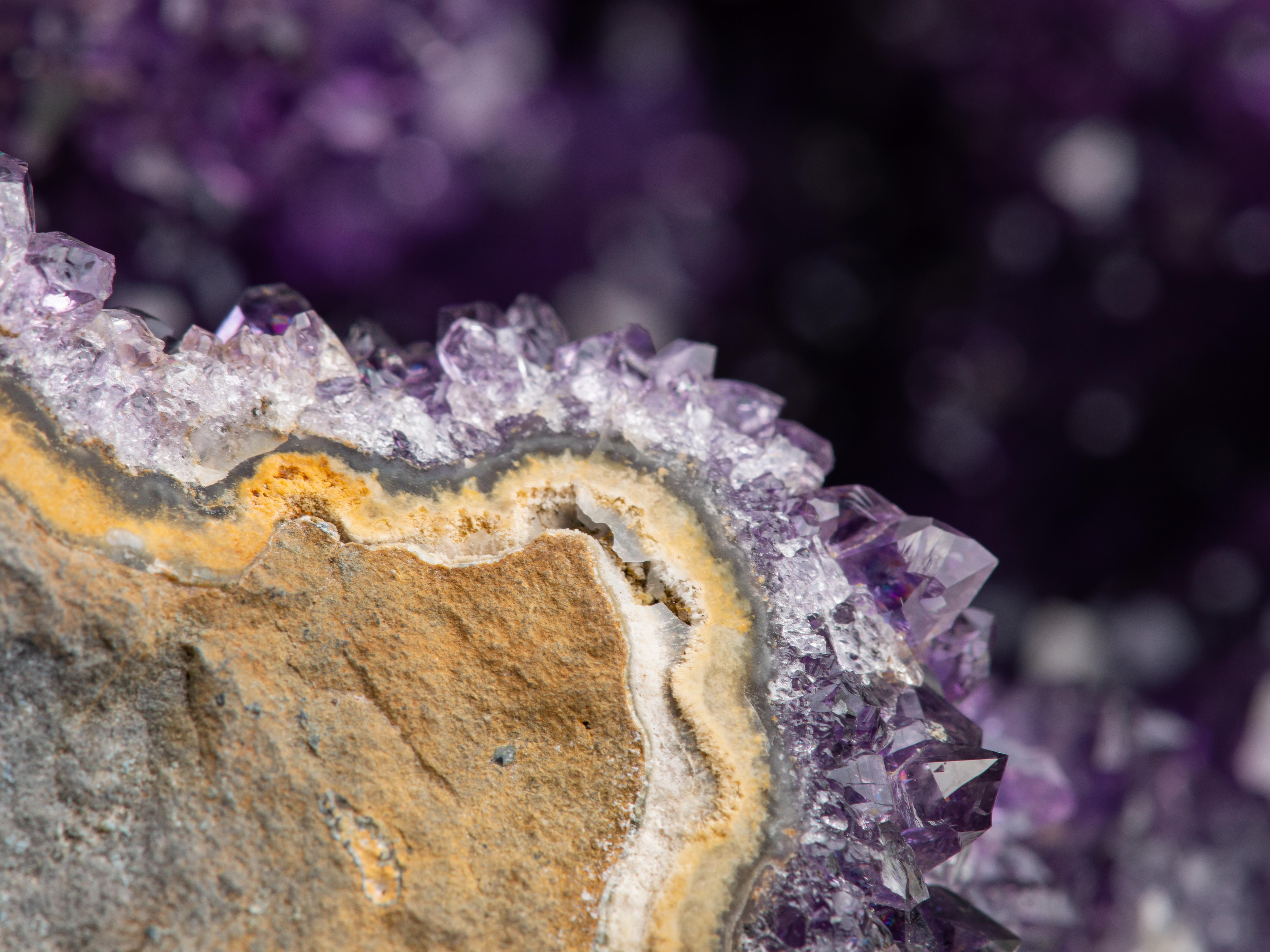Rough geode section with contrasting amethyst For Sale 12