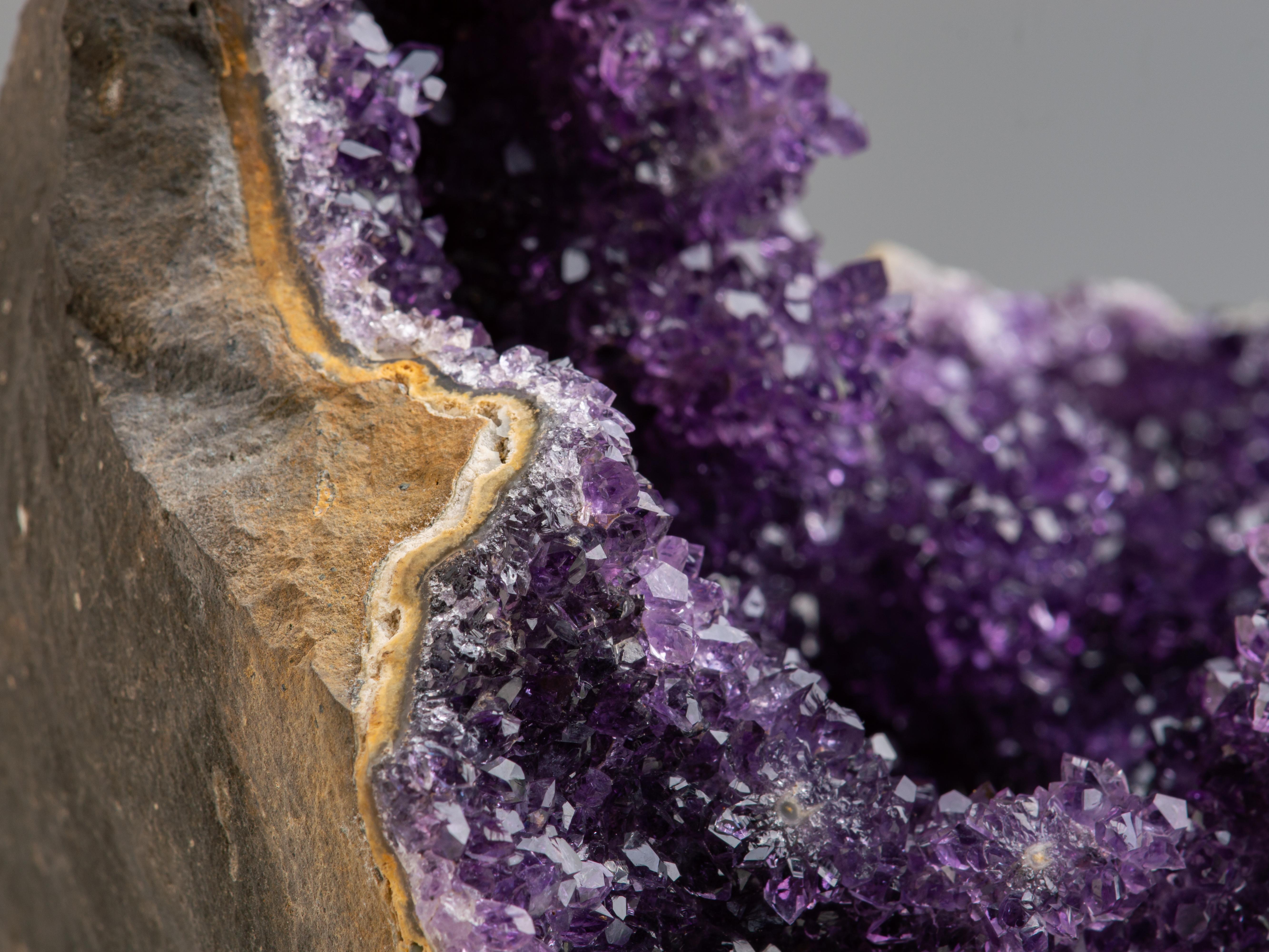Rough geode section with contrasting amethyst For Sale 13