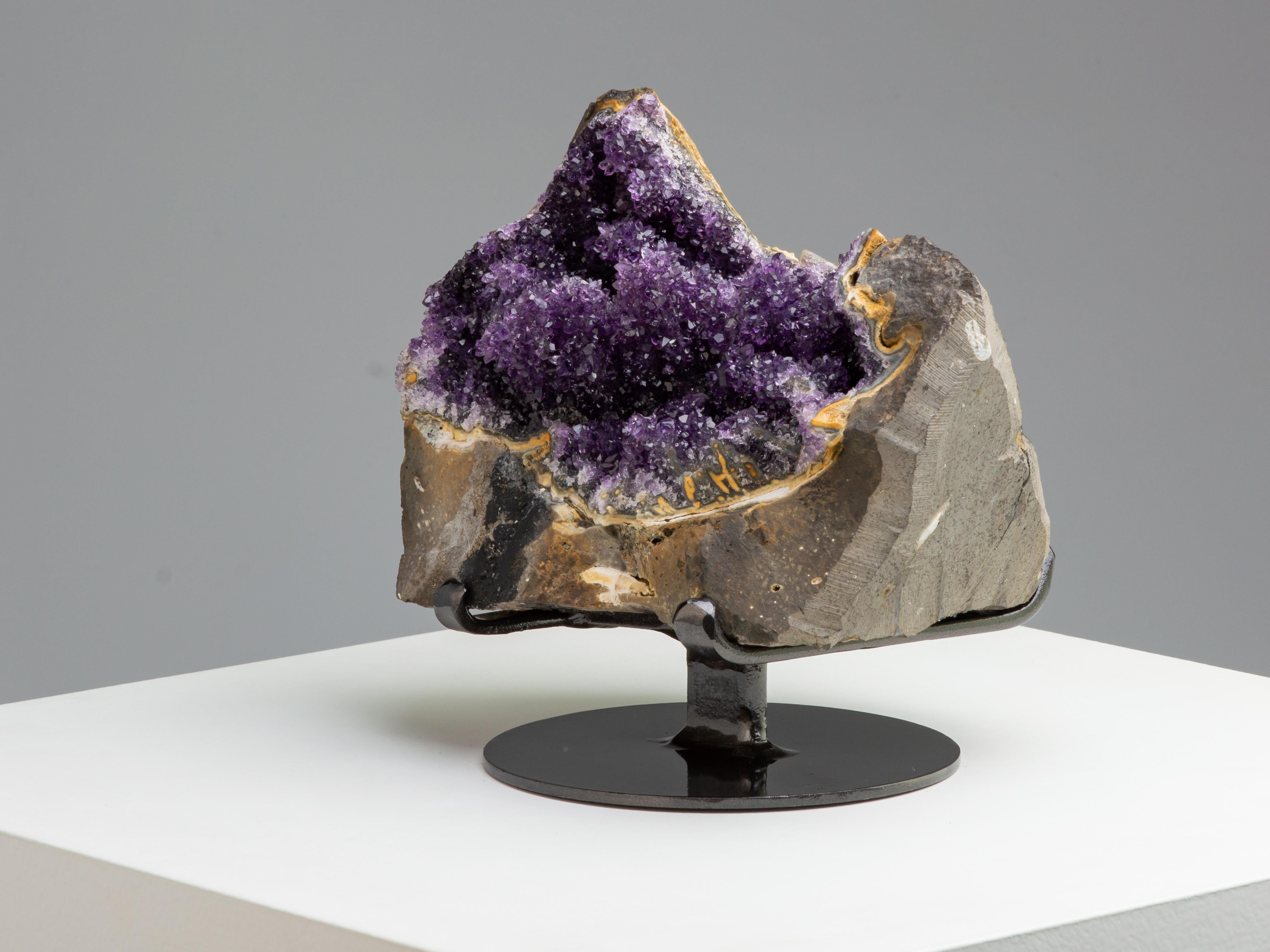 Rough geode section with contrasting amethyst For Sale 1
