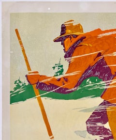 ROUGH GOING! LET'S CLEAR OUR PATH Original Vintage Mather Work Incentive Poster