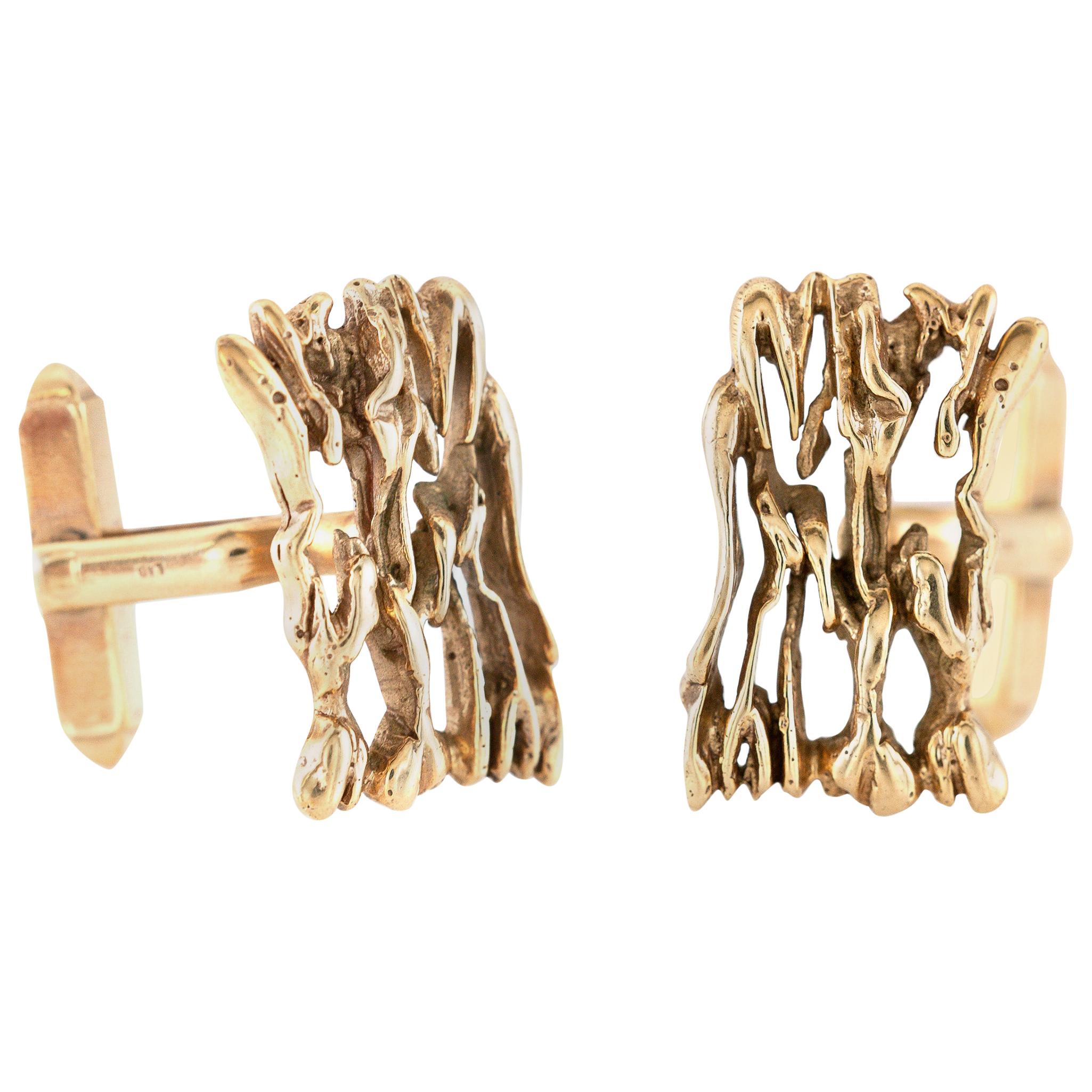 Rough Gold Cufflinks For Sale