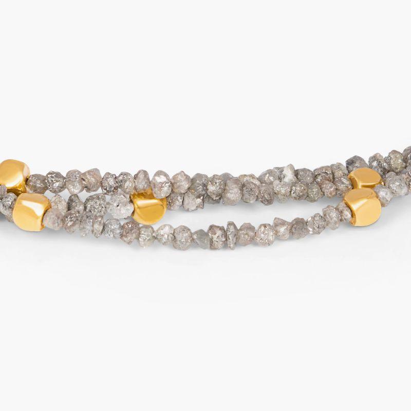 Rough Grey Diamond Bracelet with 18K Gold In New Condition For Sale In Fulham business exchange, London