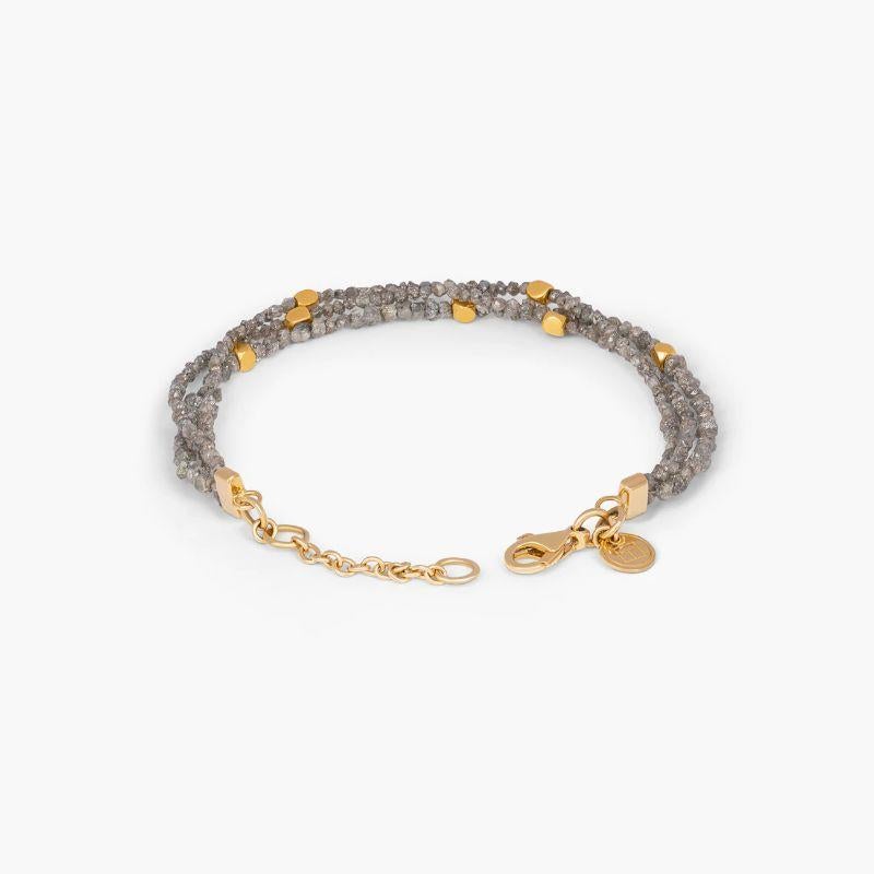 Donna Bracciale con diamanti grigi grezzi e oro 18 carati in vendita