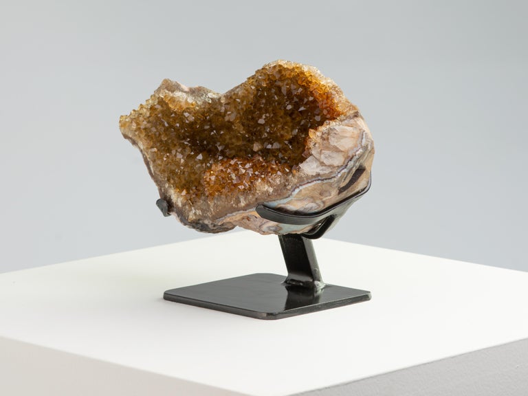 Rough Half Geode Of Yellow Orange Citrine Crystals At 1stdibs