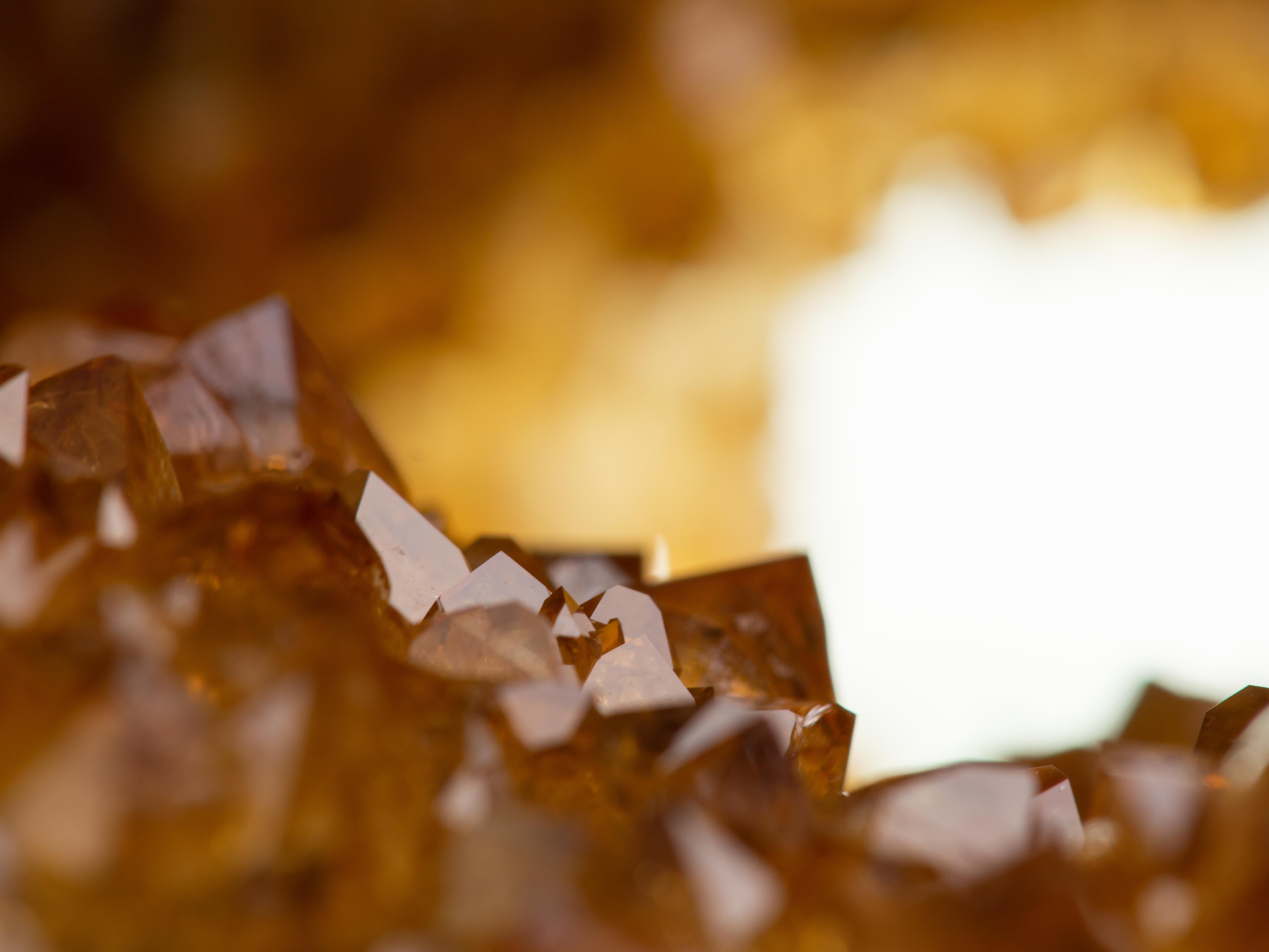 Rough half geode of yellow - orange Citrine crystals 4