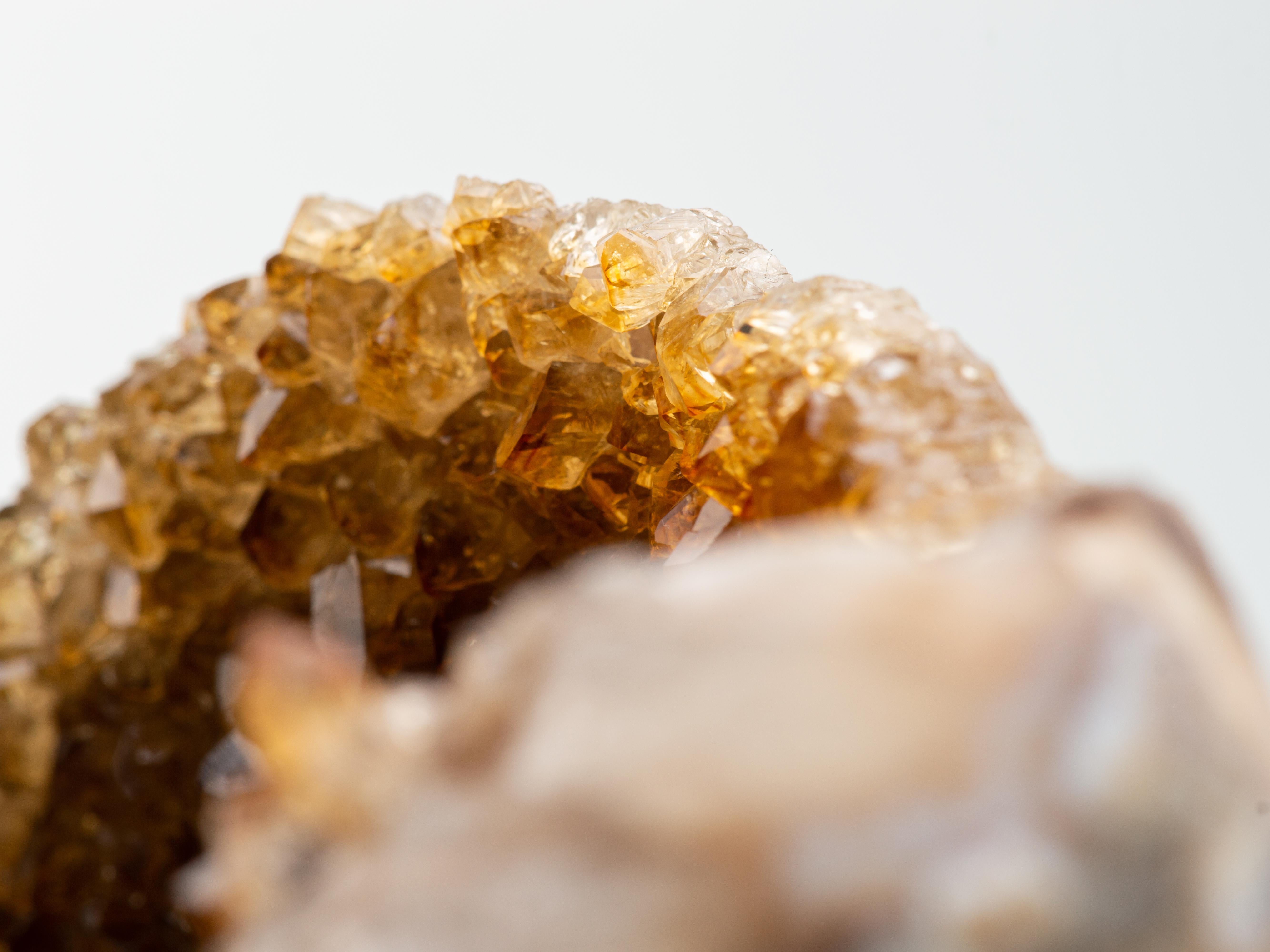 Rough half geode of yellow - orange Citrine crystals 7