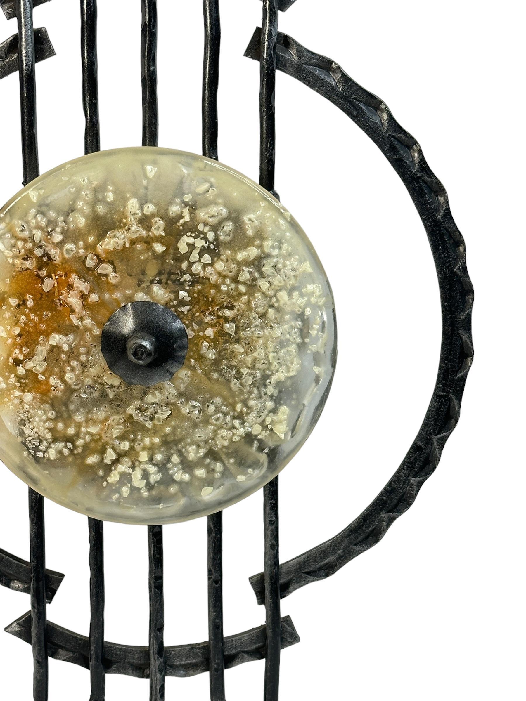 Rough Iron Brutalist Wall Light by Tom Ahlström & Hans Ehrlich, Germany 1960s In Good Condition For Sale In Nuernberg, DE