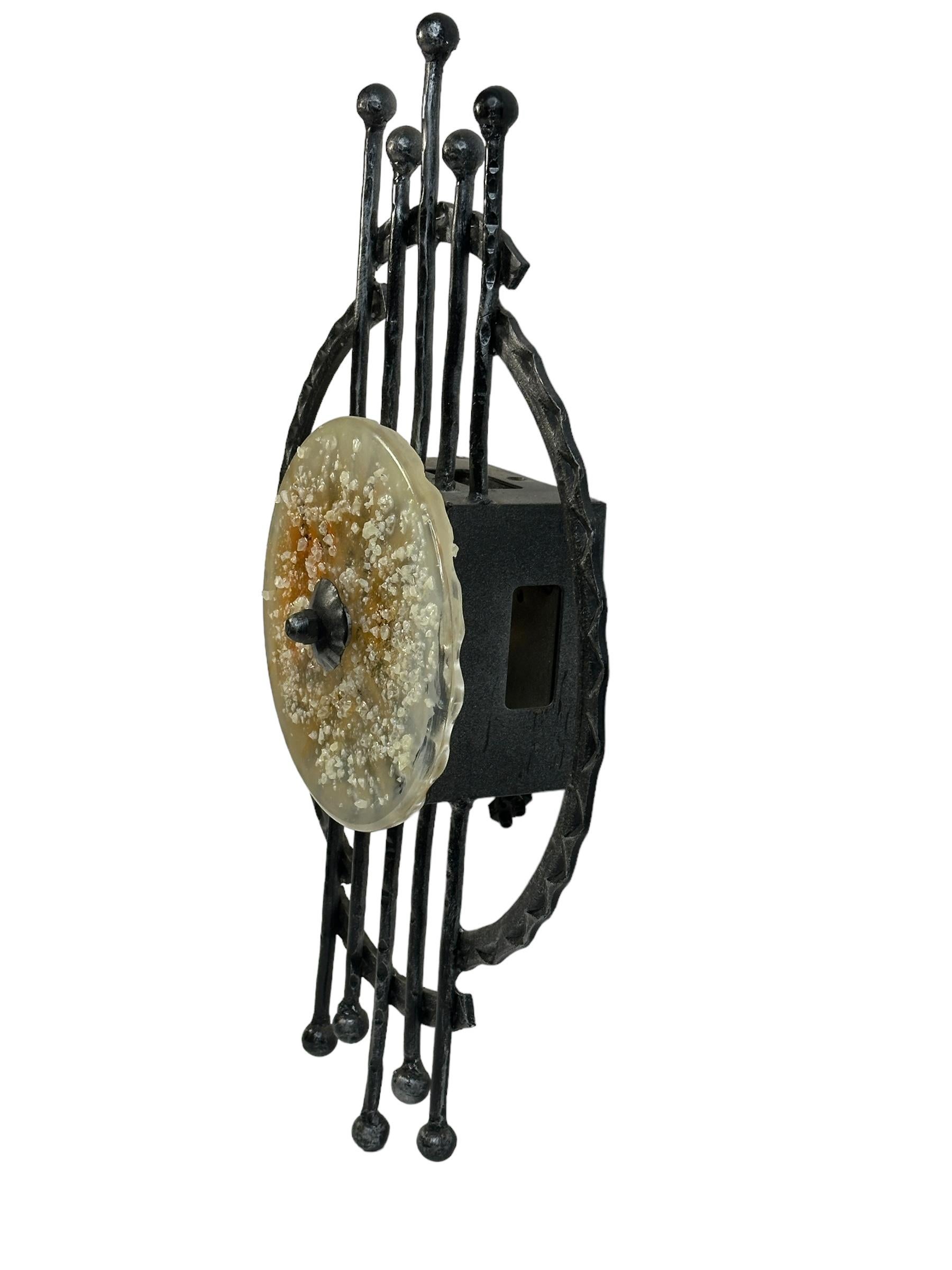 Metal Rough Iron Brutalist Wall Light by Tom Ahlström & Hans Ehrlich, Germany 1960s For Sale