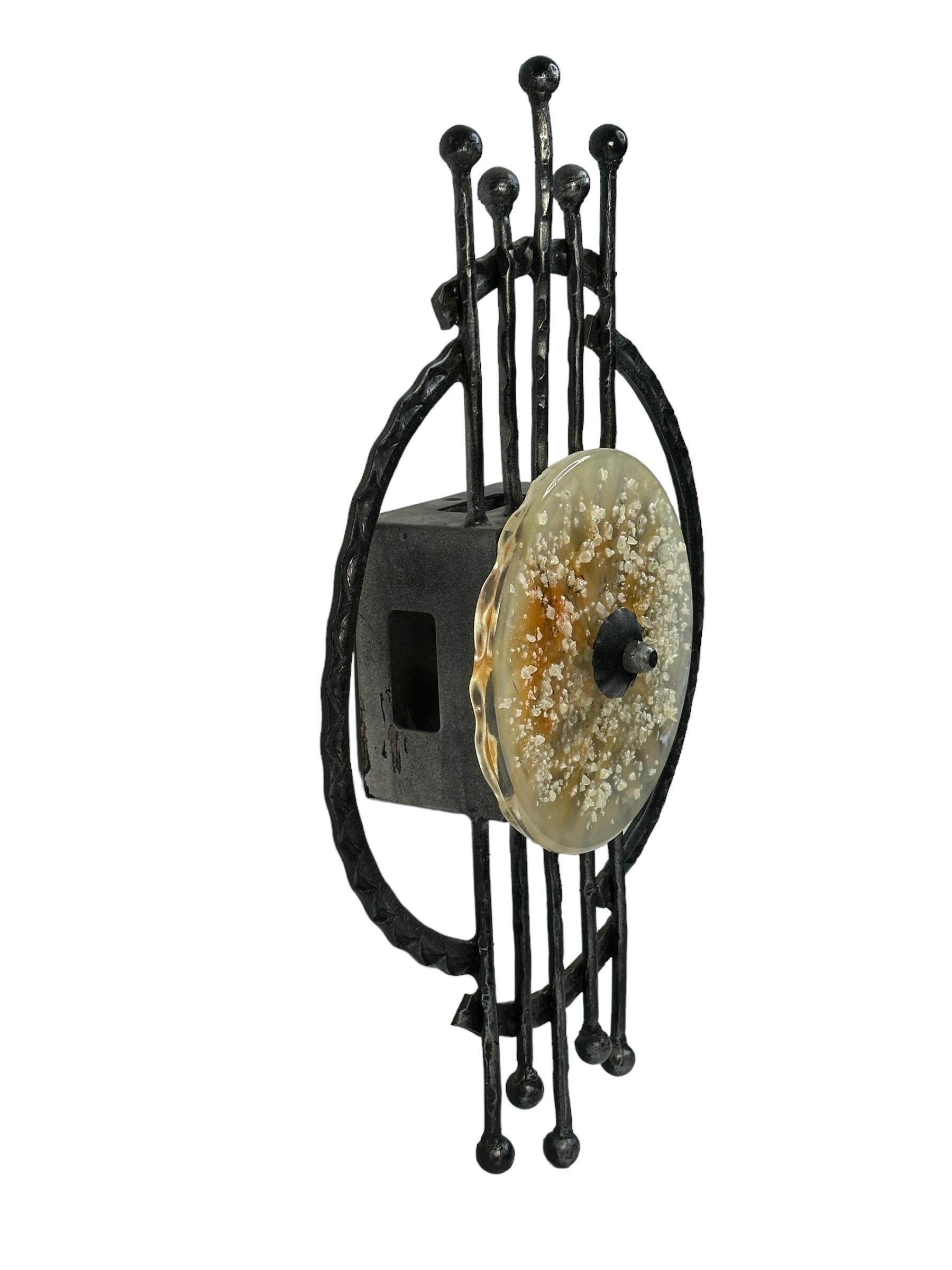 Rough Iron Brutalist Wall Light by Tom Ahlström & Hans Ehrlich, Germany 1960s For Sale 1