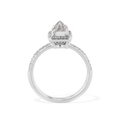 Rough Natural Diamond 18 Karat Gold & Palladium Engagement Ring