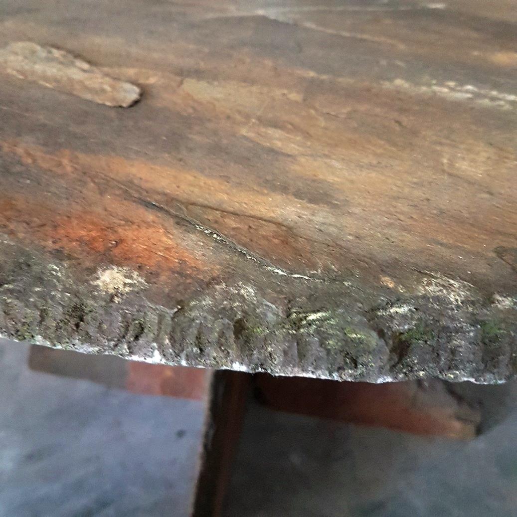 Rough Slate Stone Terrace or Side Table, 1950s In Good Condition In Valkenswaard, NL
