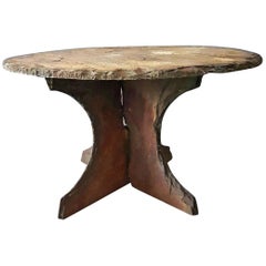 Rough Slate Stone Terrace or Side Table, 1950s