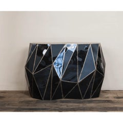 Rough Split Console in Welded Mirror-Polished Stainless Steel by Julian Mayor