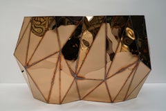 Rough Split Console in Welded Mirror-Polished Stainless Steel by Julian Mayor