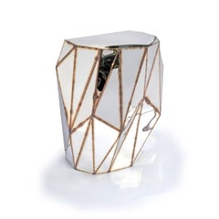 Rough Split Console in Welded Mirror-Polished Stainless Steel by Julian Mayor