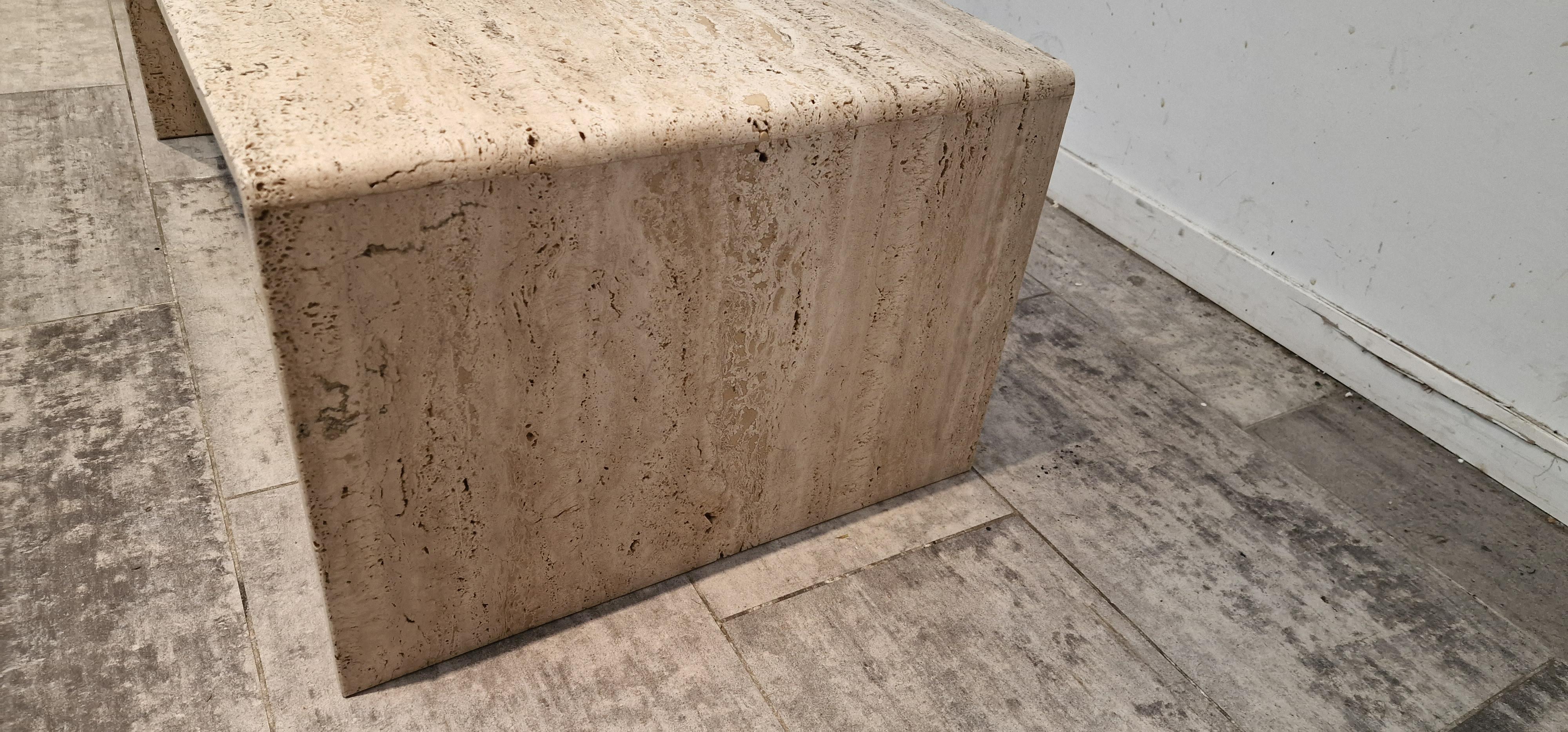 Italian Rough Travertine Coffee Table by Up & Up, Italy For Sale
