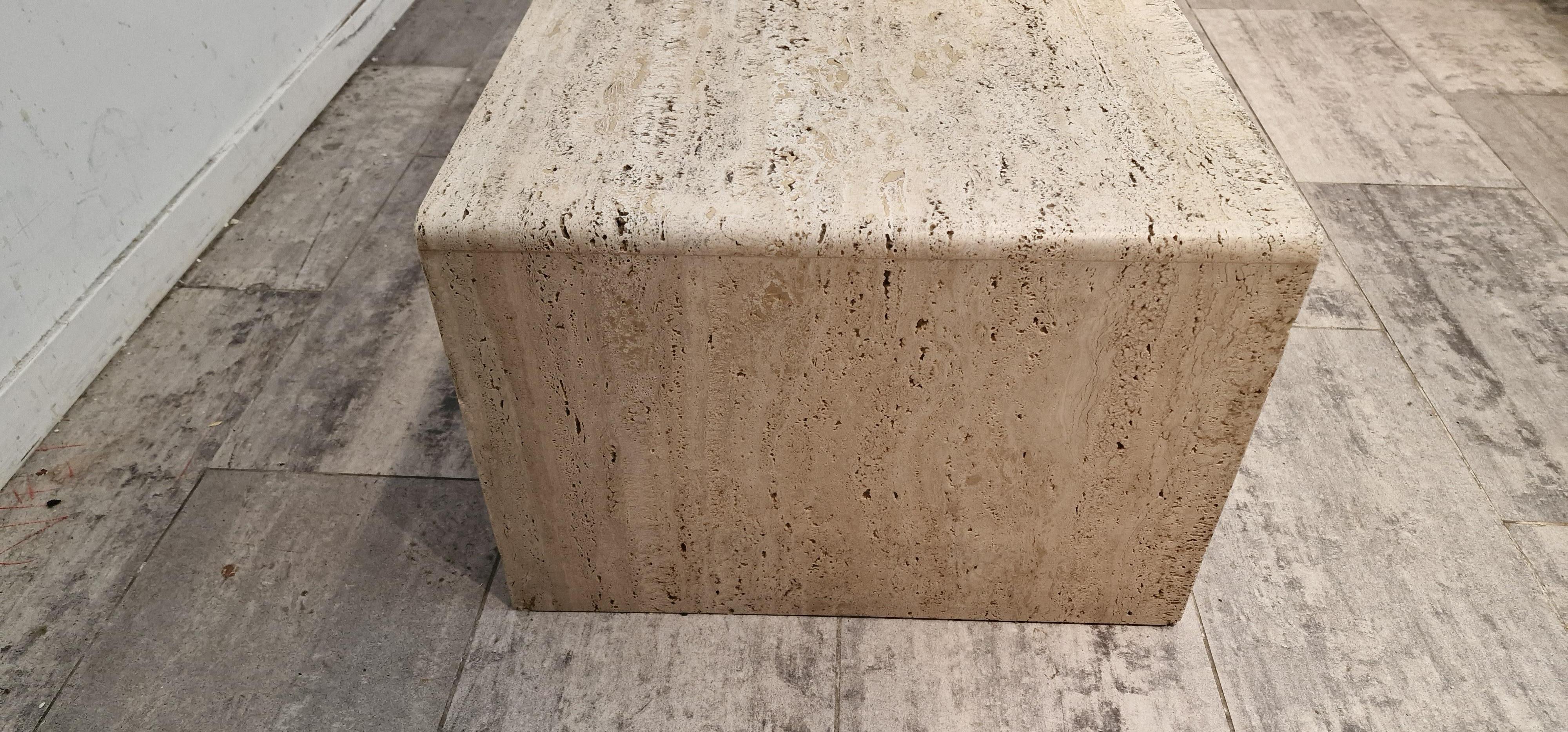 Rough Travertine Coffee Table by Up & Up, Italy In Good Condition For Sale In Waasmunster, BE