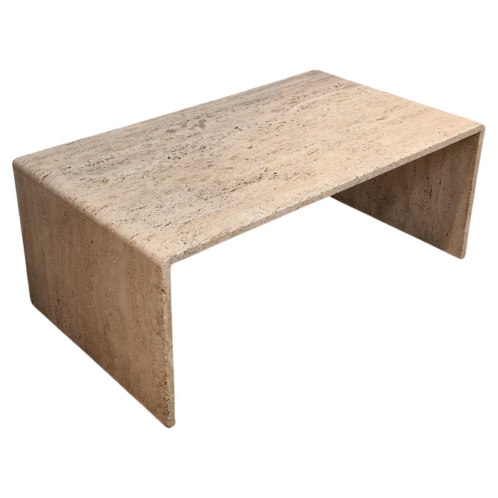 Rough Travertine Coffee Table by Up & Up, Italy For Sale