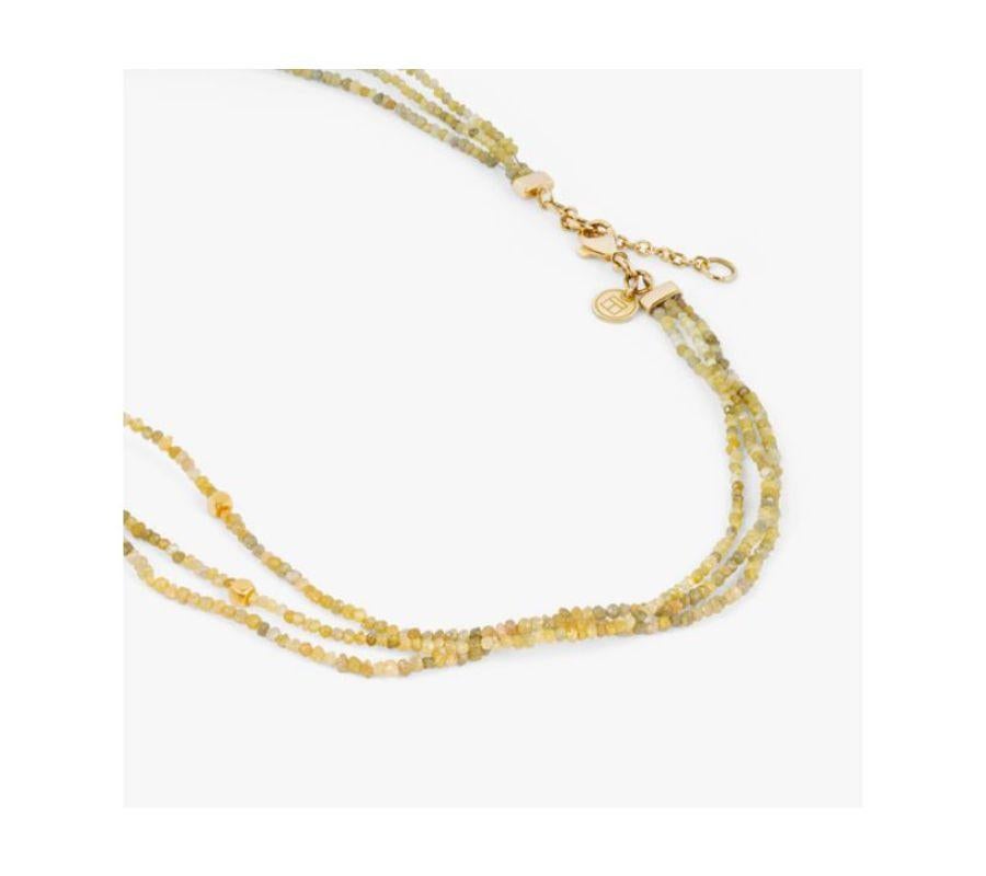 Rough Yellow Diamond Necklace with 18K Gold In New Condition For Sale In Fulham business exchange, London