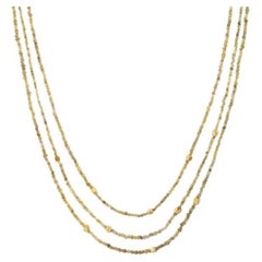 Rough Yellow Diamond Necklace with 18K Gold