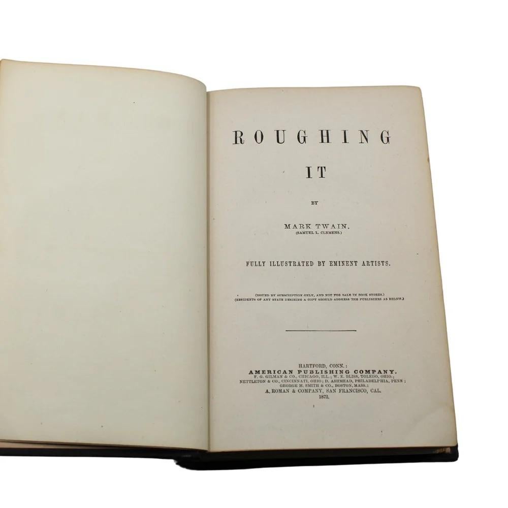 Roughing It de Mark Twain, première édition américaine, État ultérieur, 1872 Bon état - En vente à Colorado Springs, CO