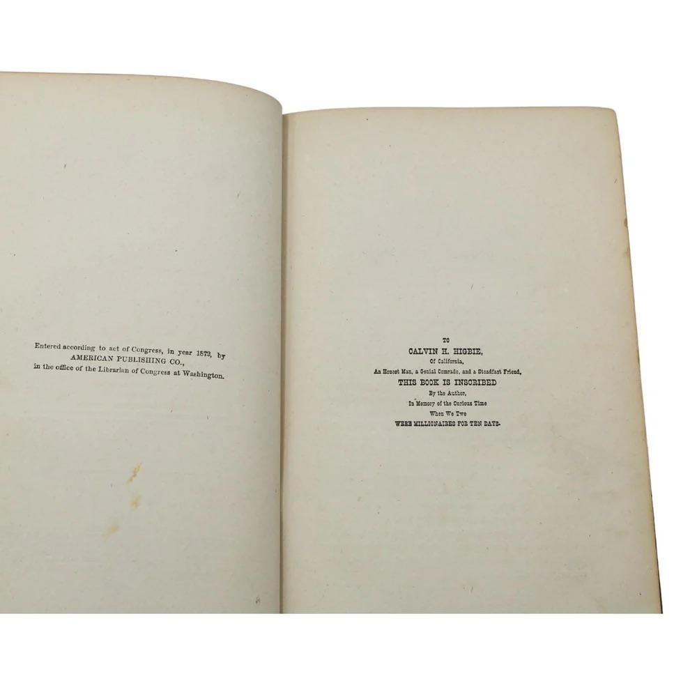 Fin du XIXe siècle Roughing It de Mark Twain, première édition américaine, État ultérieur, 1872 en vente