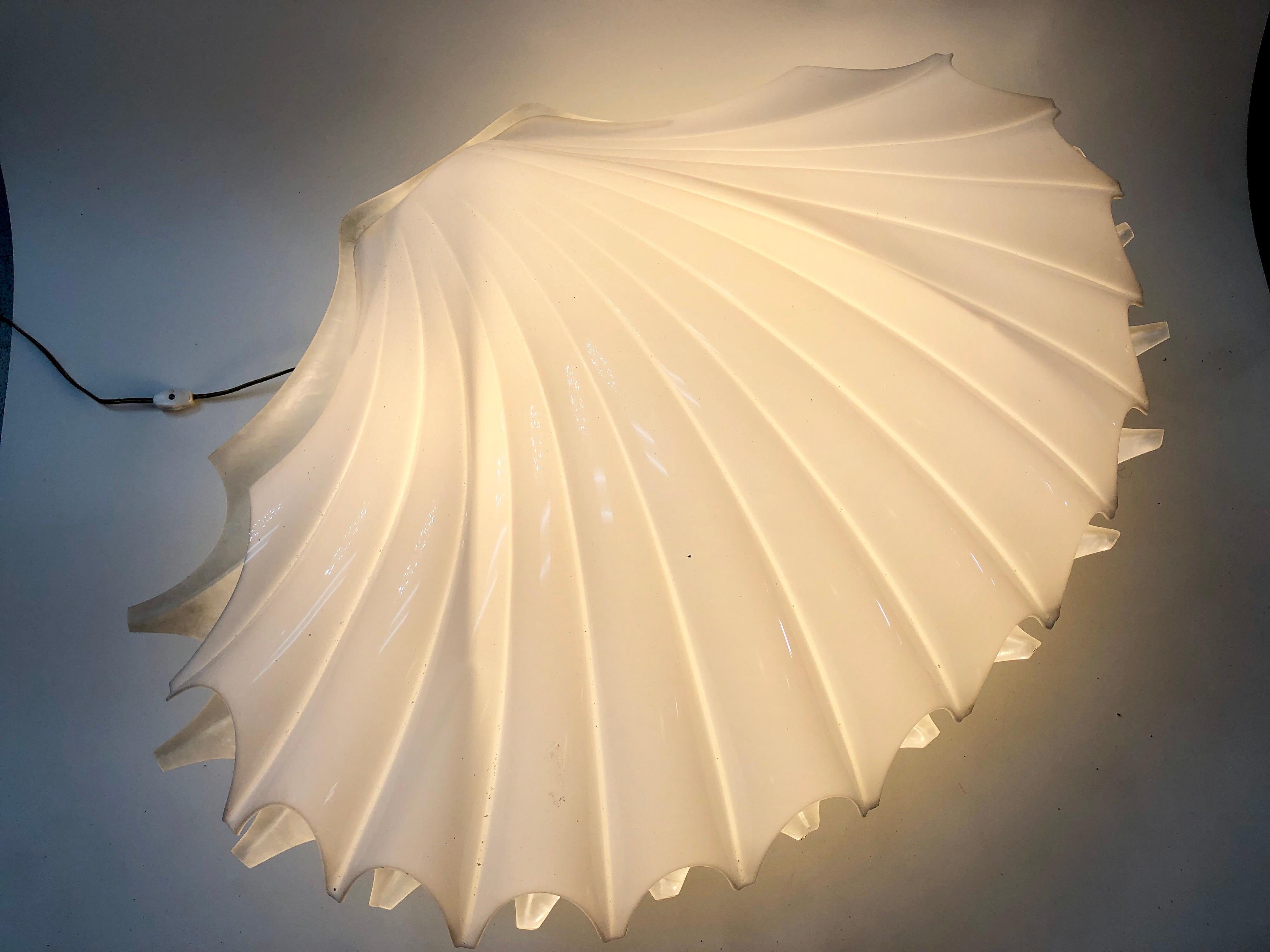 Late 20th Century Rougier Giant Clam Lucite Lamp, 1970s