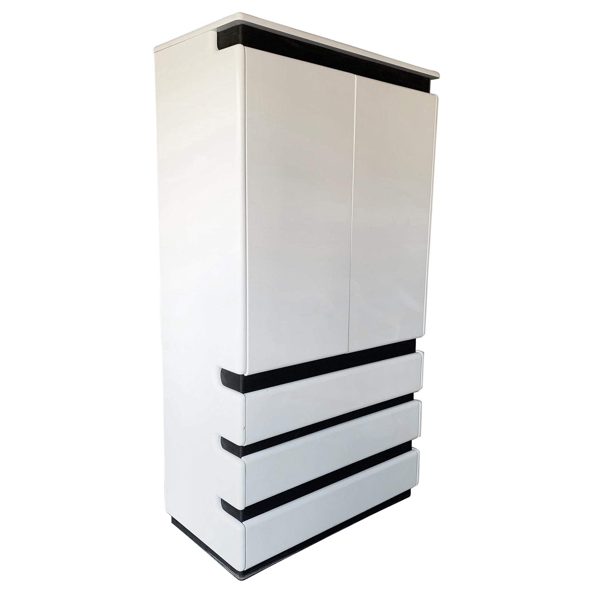 Rougier High Gloss Lacquered Post Modern Highboy