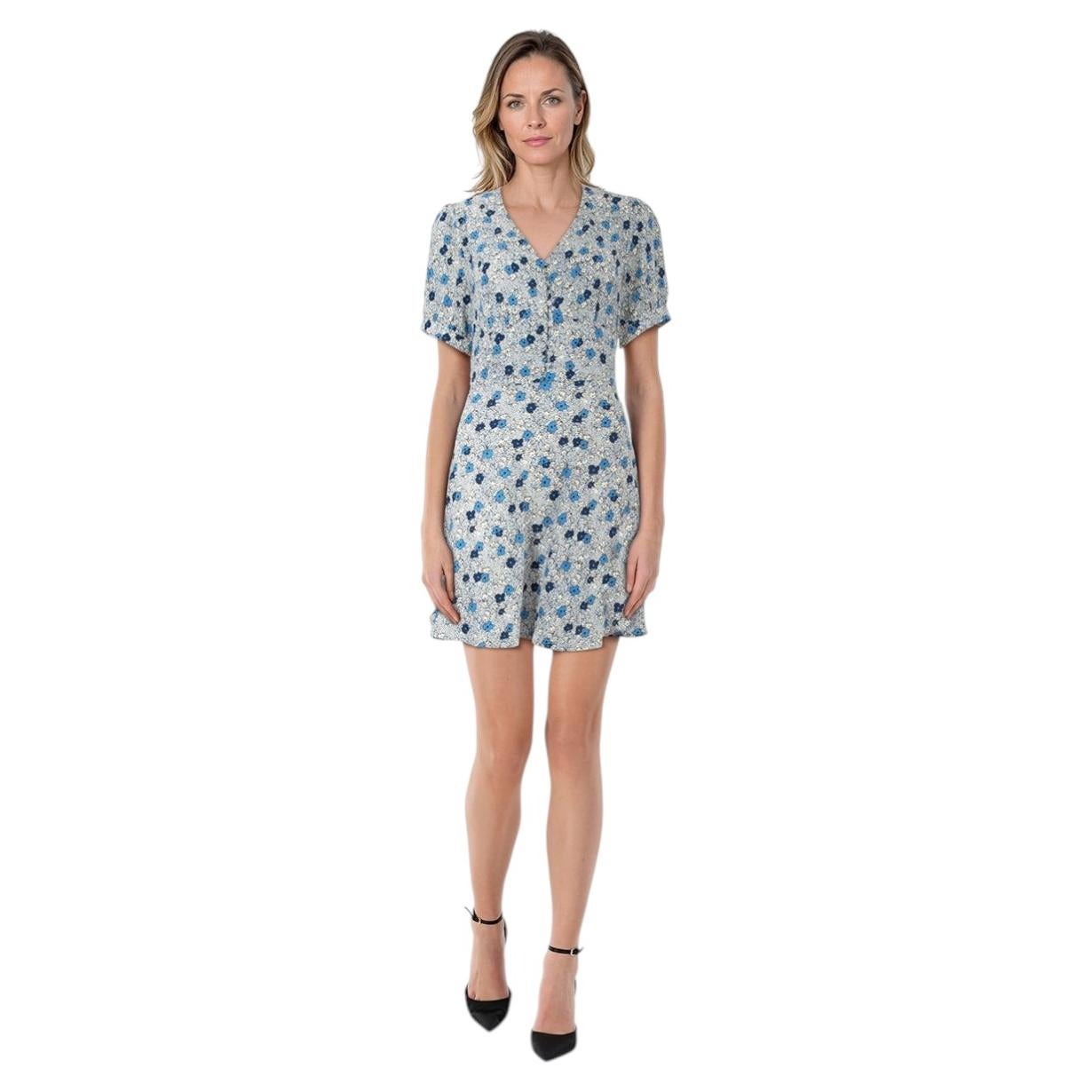 Rouje Blue Floral Mini Dress Size M