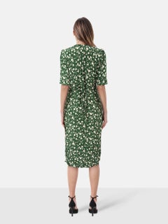 Rouje Green Floral Midi Dress Size M