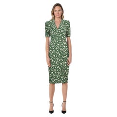 Rouje Green Floral Midi Dress Size M