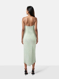 Rouje Green Floral Midi Slip Dress Size M