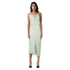 Rouje Green Floral Midi Slip Dress Size M